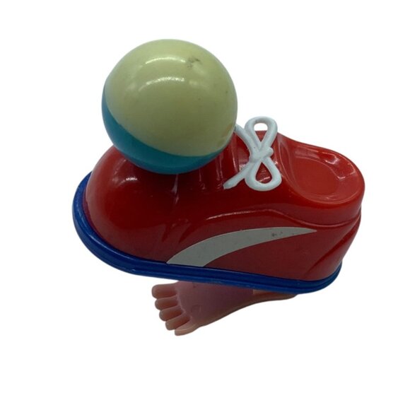 Vtg Wind-Up Sneaker Foot Ball Toy Shoe Design Red Blue RARE - Picture 3 of 9